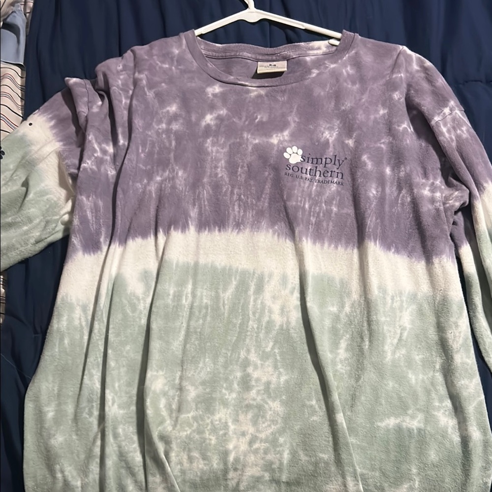 Simply Southern Lavender and Mint Tie-Dye Top